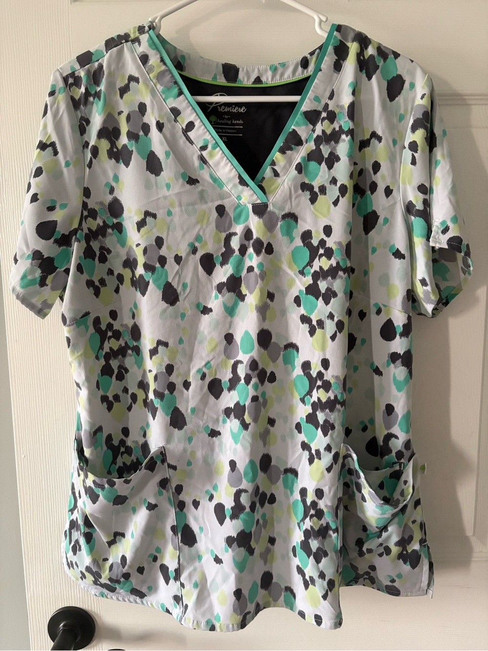 Premier Mint, Black & Gray Printed V-Neck Tunic
